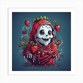 Strawberry Skeleton Art Print