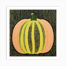 Yayoi Kusama Inspired Pumpkin Green 4 Art Print
