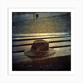 Hat On Bench Art Print