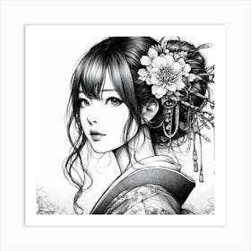 Japanese girl 1 Art Print