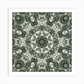 Abstraction Gray Mandala Art Print