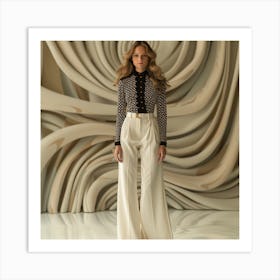 Model In White Pants Art Print