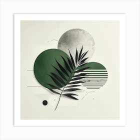 Modern Minimalist Botanical Art With Geometric Shapes Art Print