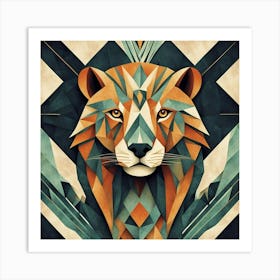 Geometric Lion Art Print