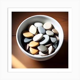 Pebbles In A Bowl 7 Art Print