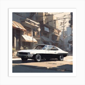 Car In A City Art Print