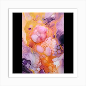 Purple And Orange Abstract Painting Art Print