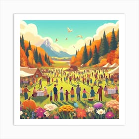 Autumn Festival In The Park Art Print