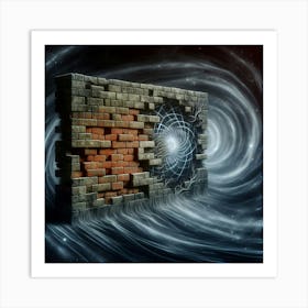 Brick Wall In Space Art Print