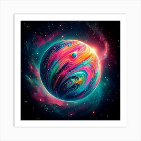 Galaxy Planet Art Print