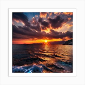 Sunset Over The Sea 15 Art Print