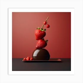 Strawbery And Choclate Art By Csaba Fikker012 1 Art Print