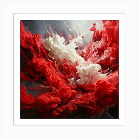 Firefly Surreal Red And White Clouds In Abstract Motion 2140 (2) Art Print