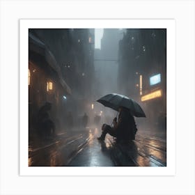 Rainy Night In The City 3 Art Print