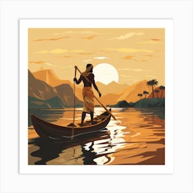 Man In A Canoe Art Print