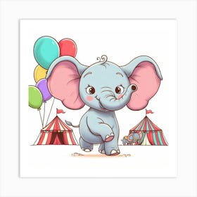 Elephant At Circus Art Print