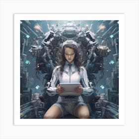 Futuristic Woman 2 Art Print