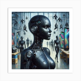 Robots In A Factory Art Print
