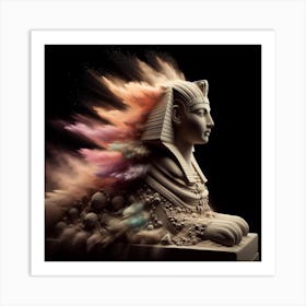 Sculpture of stone and sand in a Sphinx shape 1 Art Print