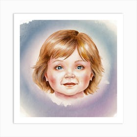 Watercolor Portrait Of A Child 2 Art Print