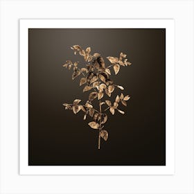 Gold Botanical Tree Fuchsia on Chocolate Brown n.3179 Art Print