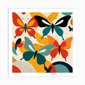 Butterflies Abstract Painting 5 Art Print