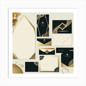 Deco Stationery Set Art Print