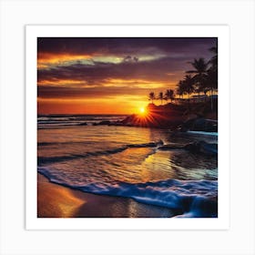 Sunset On The Beach 233 Art Print