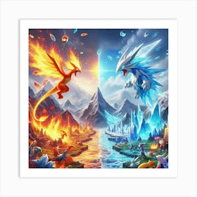 Pokemon Battle 1 Art Print