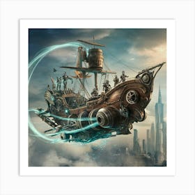 Steampunk Ship 2 Art Print