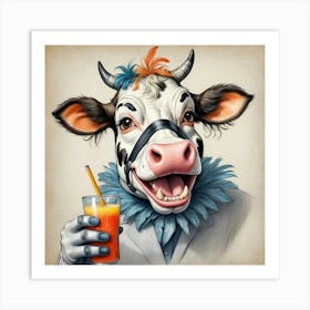 Clown Cow 2 Art Print