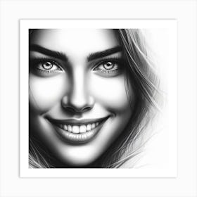 Black And White Portrait Of A Woman 33 Art Print