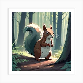 Squirrel In The Woods 29 Art Print