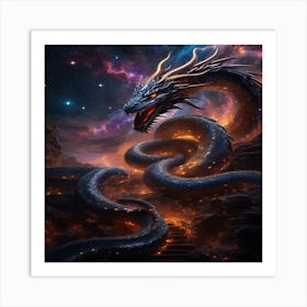 Dragon On Fire Art Print