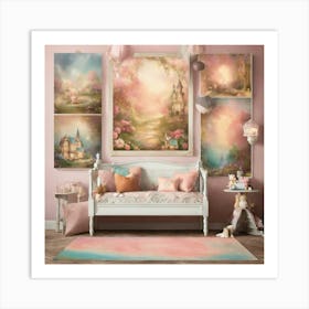 Shabby Chic Dreamy Mist Pastel Junk Journals Child (5) Art Print