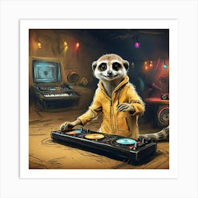 Meerkat Dj 4 Art Print