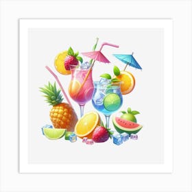 Tropical Drinks Art Print