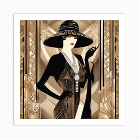 Art Deco Fashion Magazine Back 1 Art Print