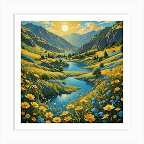 Sunrise In The Valley 1 Art Print