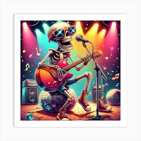 Skeleton Playing Guitar 6 Art Print