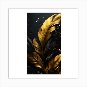 Golden Feathers Art Print