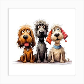 Three dogs friend Art Print