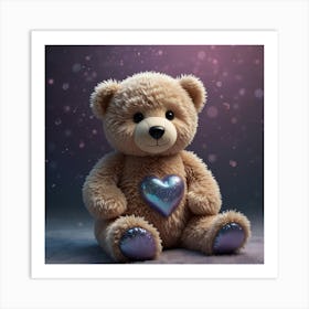 Teddy Bear With Heart 3 Art Print