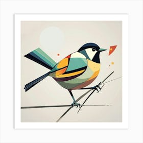 Abstract modernist Tit bird Art Print