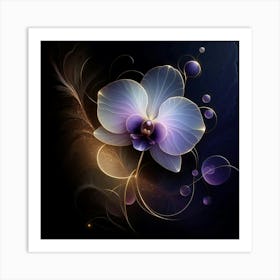 Orchid Flower Wallpaper Art Print