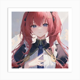 Anime Girl With Red Hair 1 Art Print