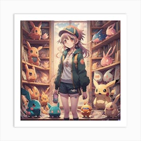 Pokemon girl Created using Imagine AI Art Art Print