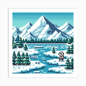 8-bit Arctic landscape 1 Art Print