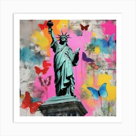 Liberty With Butterflies Art Print