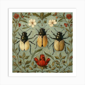 Beetle Trio Art Art Print